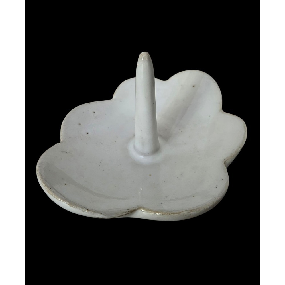 JD Wolfe Pottery Flower Ring Jewelry Holder Trinket Dish Stoneware Handcrafted